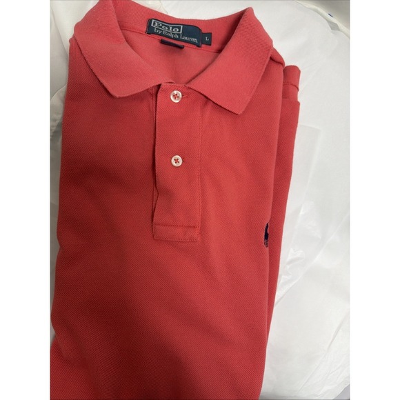 Ralph Lauren Other - Polo Ralph Lauren Polo Ken's Short S Salmon Large Collar 1/4 Button Polo Shirt